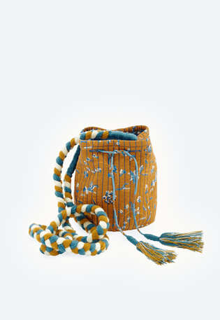 Bedruckte Crossbody-Tasche, Kupfer, webstill