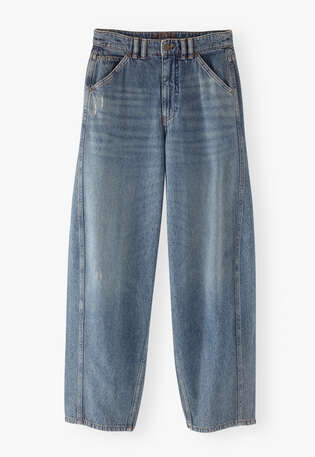 Jeans mit Nahtdetails, Mittlere Waschung, webstill