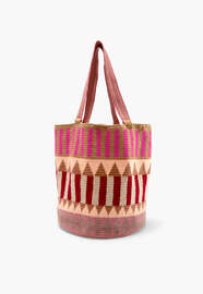 Einkaufstasche, Rosa/Rehbraun, webstill