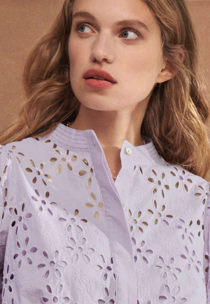 Cutwork-Bluse, Zartes Lavendel, completeTheLook