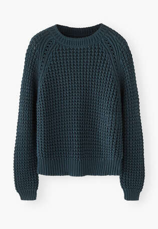 Raglanpullover, Petrol, webstill