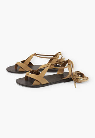 Wickel-Sandalen, Schwarz/Oliv, webstill