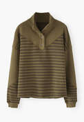 Funnel-neck sweatshirt, Dark olive, webstill
