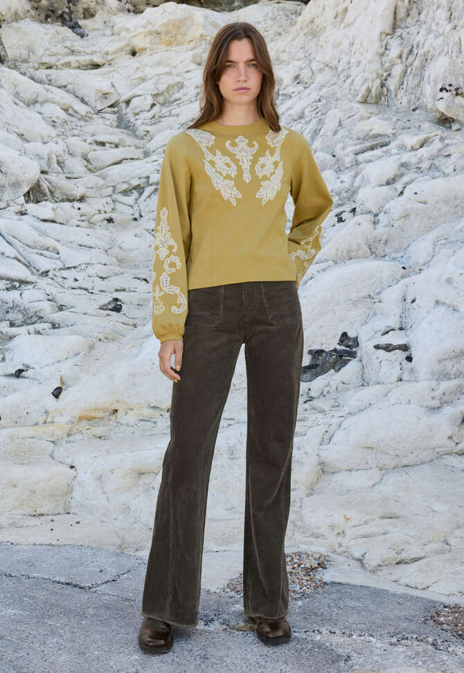 Lace sweatshirt, Lime, completeTheLook