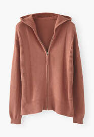 Strick-Hoodie, Zartes Terracotta, webstill