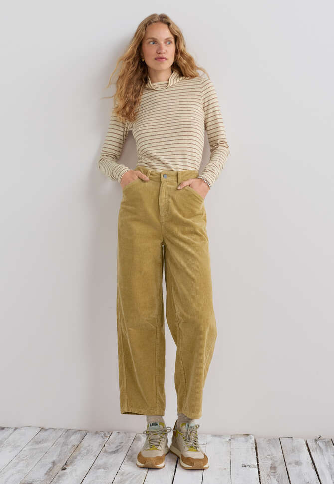 Gestreifter Rollkragenpullover, Elfenbein/Salbei, completeTheLook