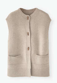 Strickweste, Helles Rehbraun, webstill