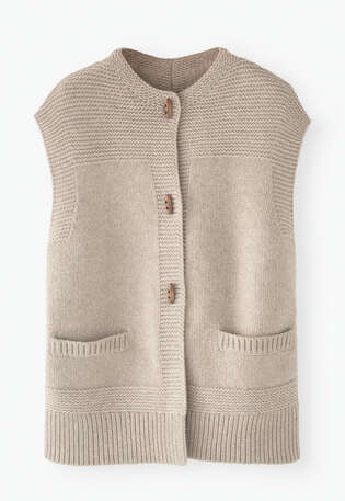 Strickweste, Helles Rehbraun, webstill