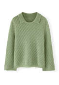 Collared sweater, Basil green, webstill