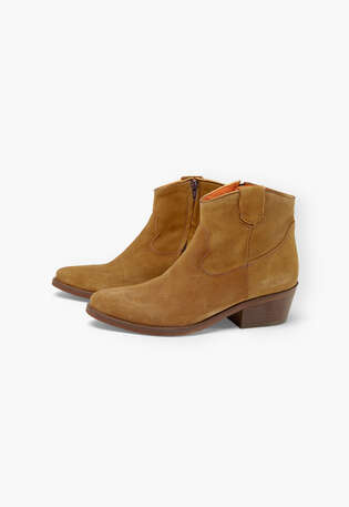 Wildleder-Stiefeletten, Lohbraun, webstill