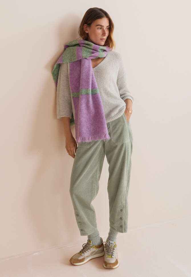 Entspannt geschnittene Karotten-Cordhose, Eisgrau, completeTheLook