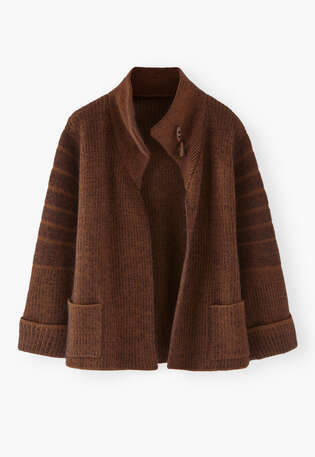 Strickjacke, Espresso, webstill