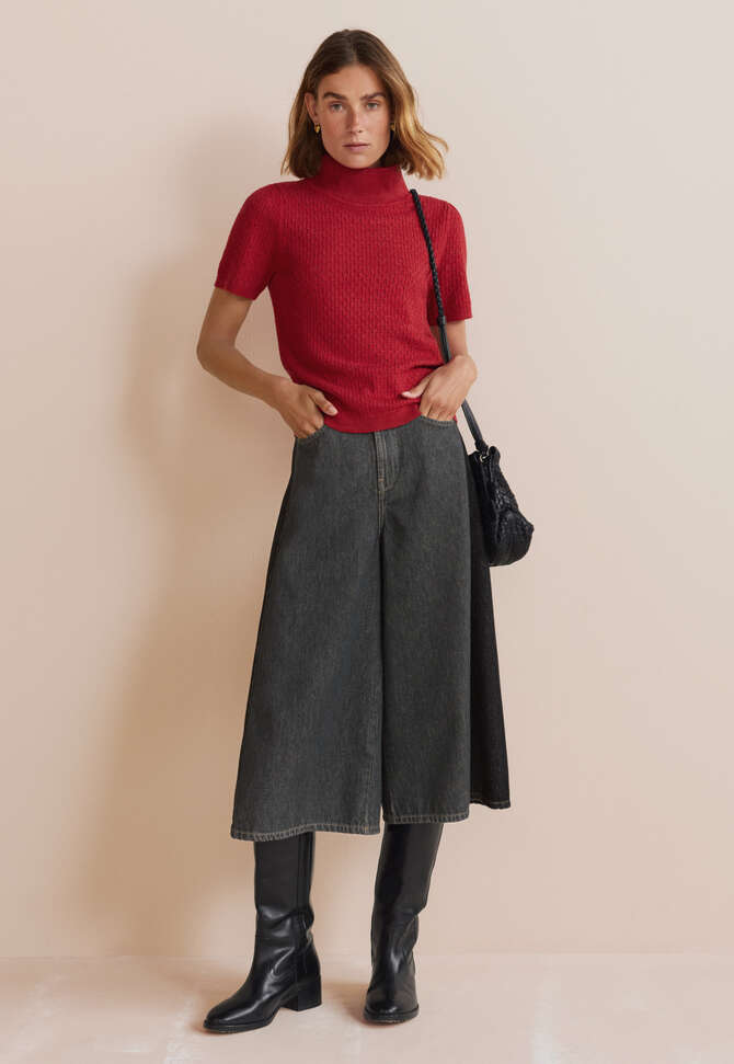 Pointelle-Pullover, Scharlachrot, completeTheLook