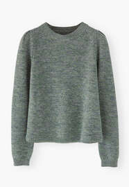 Pullover im Perlmuster, Indigo/Gr&uuml;n, webstill