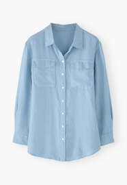 Entspannte Bluse, Himmelblau, webstill