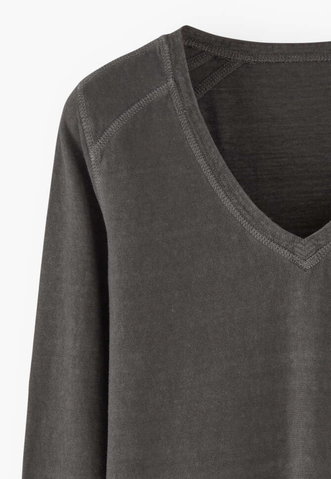 Oberteil mit V-Ausschnitt, Kohlschwarz, completeTheLook