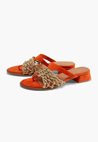 Sandalen mit offener Zehenpartie, Orange, webstill