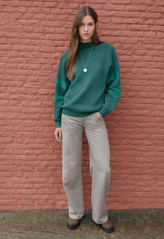 Raglanpullover, Dunkles Aquamarin, completeTheLook