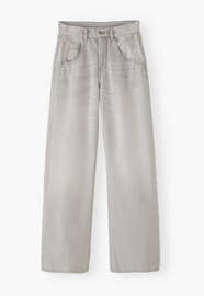 Jeans mit geradem Bein, Grau, webstill