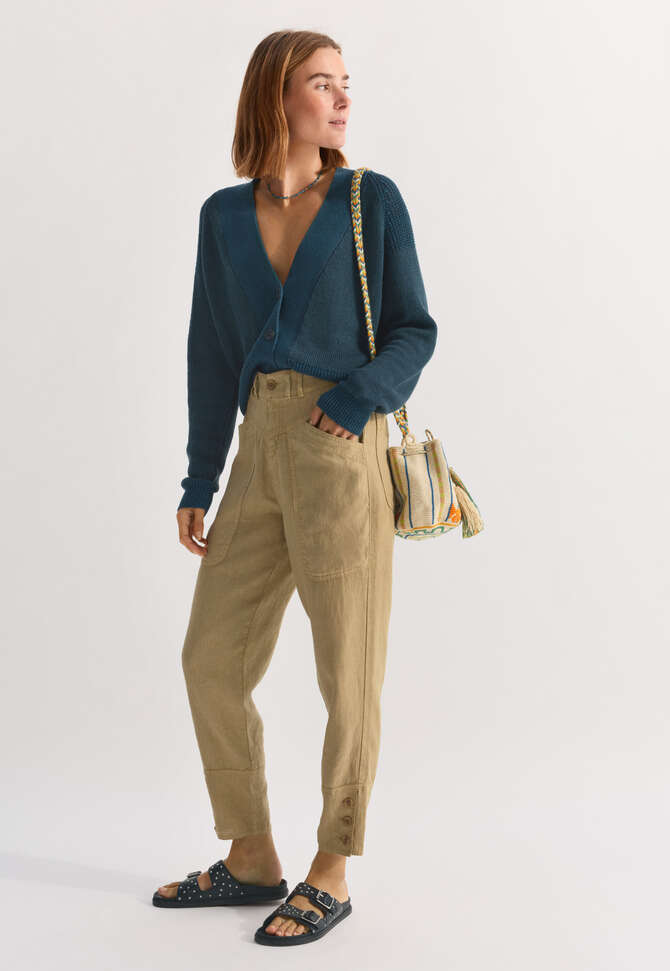 Raglancardigan mit V-Ausschnitt, Petrol, completeTheLook