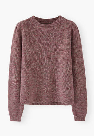 Pullover im Perlmuster, Magenta/Moos, webstill