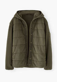 Gesteppte Jacke, Dunkles Oliv, webstill
