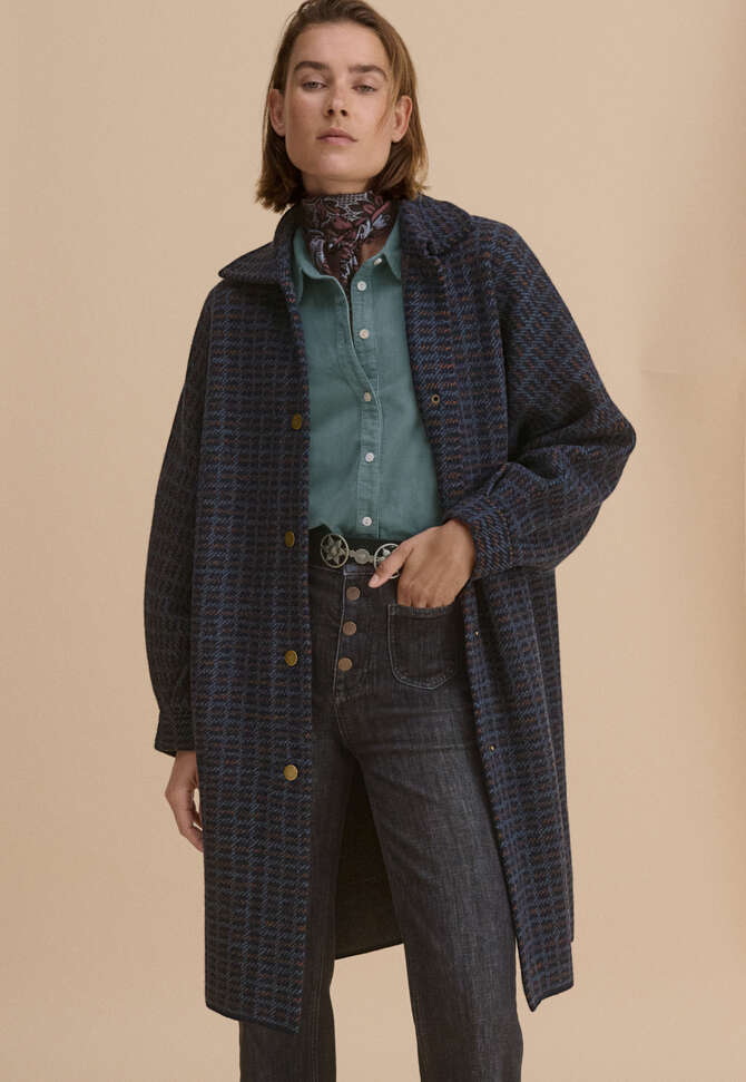 Karierte Jacke, Kohlschwarz/Kupfer, completeTheLook