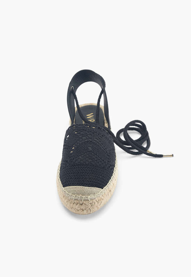 Espadrilles zum Schn&uuml;ren, Schwarz, completeTheLook