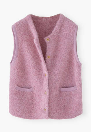 Knitted gilet, Pink lavender, webstill