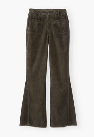 Cordhose mit geflochtenem Detail, Khaki-Kohlschwarz, webstill