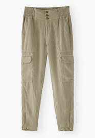 Cargohose, Blasses Khaki, webstill