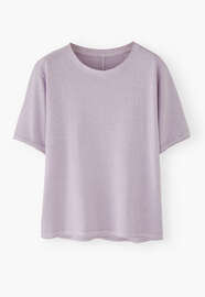 Kastiges T-Shirt, Fliedernebel, webstill