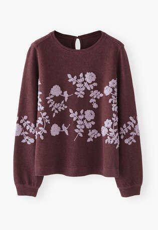 Besticktes Sweatshirt, Wein, webstill