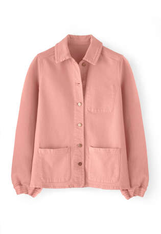 Mineralgef&auml;rbte Jacke, Pfirsichrosa, webstill