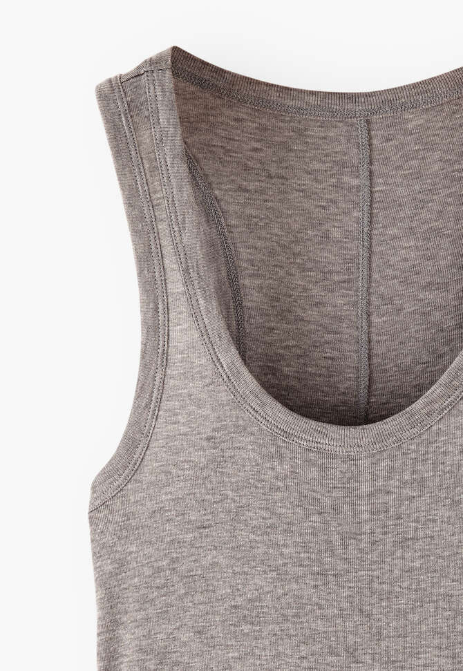Tr&auml;ger-Top mit U-Ausschnitt, Grau-Rouge, completeTheLook