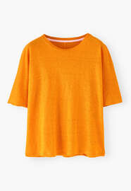 Kastiges T-Shirt, Safranorange, webstill