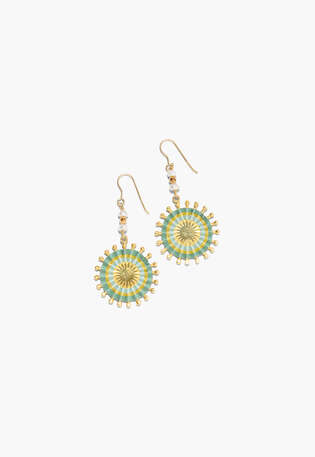 Ohrringe mit sonnenf&ouml;rmigem Anh&auml;nger, Jade, webstill