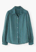 Striped blouse, Teal, webstill