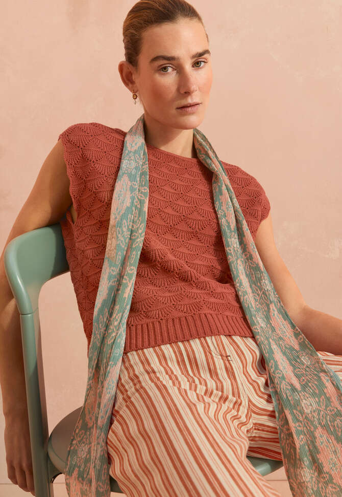 Streifenhose, Orange/Ecru, completeTheLook