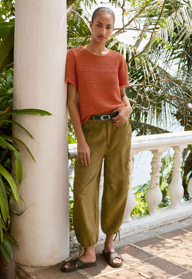 Hose mit Tunnelzugsaum, Dunkles Oliv, completeTheLook