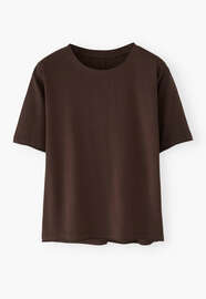Kastiges T-Shirt, Schokolade, webstill