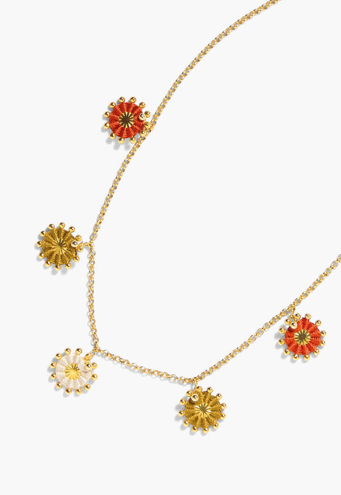 Halskette mit sonnenf&ouml;rmigem Anh&auml;nger, Gold/Spice, completeTheLook