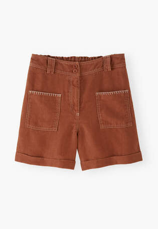 Shorts mit aufgesetzten Taschen, Rauchiges Ozeanblau, webstill