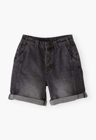 Shorts aus Denim, Kohlschwarz, webstill