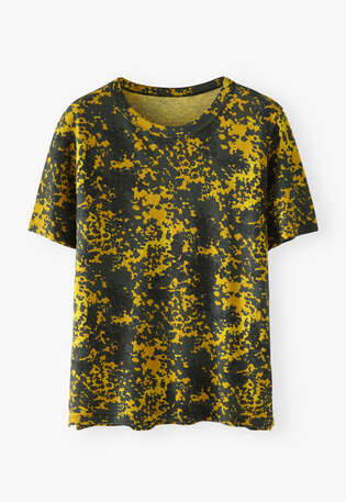Bedrucktes T-Shirt, Mitternacht/Ocker, webstill