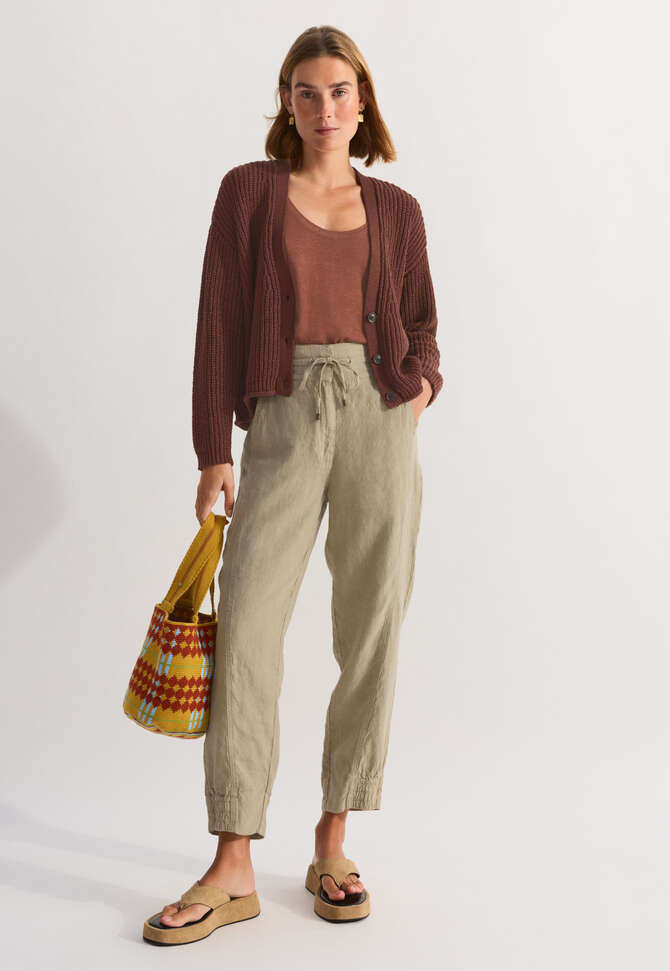 Cardigan mit V-Ausschnitt, Mahagoni, completeTheLook