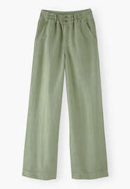 Hose mit weitem Bein, Pistazie, webstill