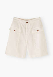 Safari-Shorts, Elfenbein, webstill