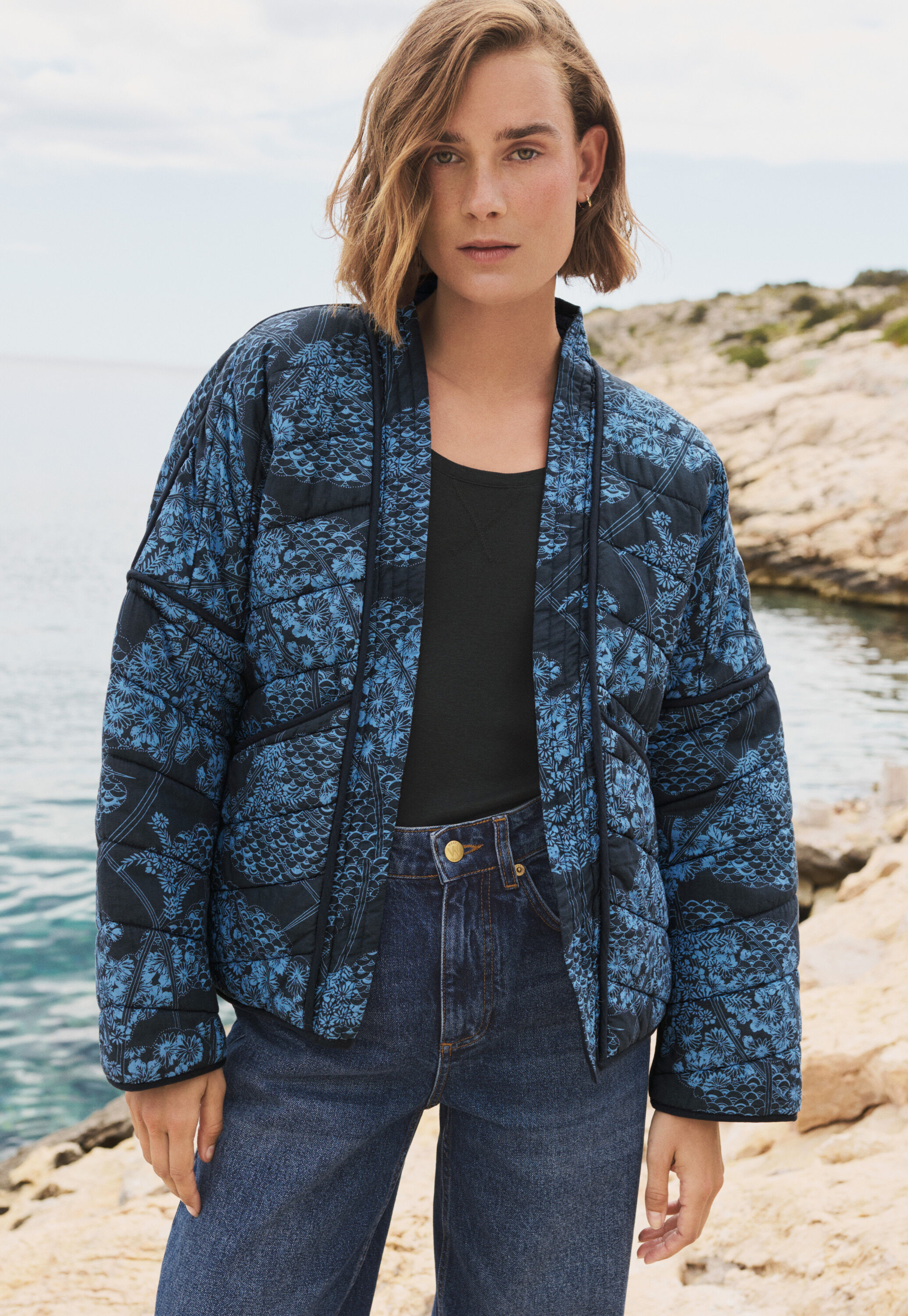 Quilted print jacket