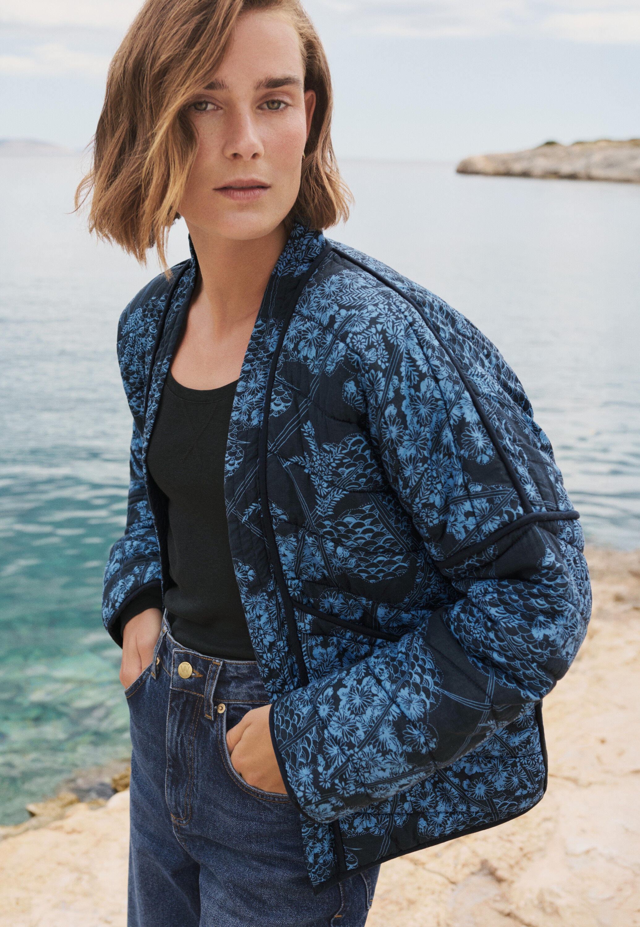 Quilted print jacket